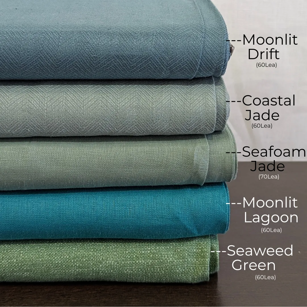 FORREST LAKE Pure Linen Green Fabrics, For Shirts and Tops