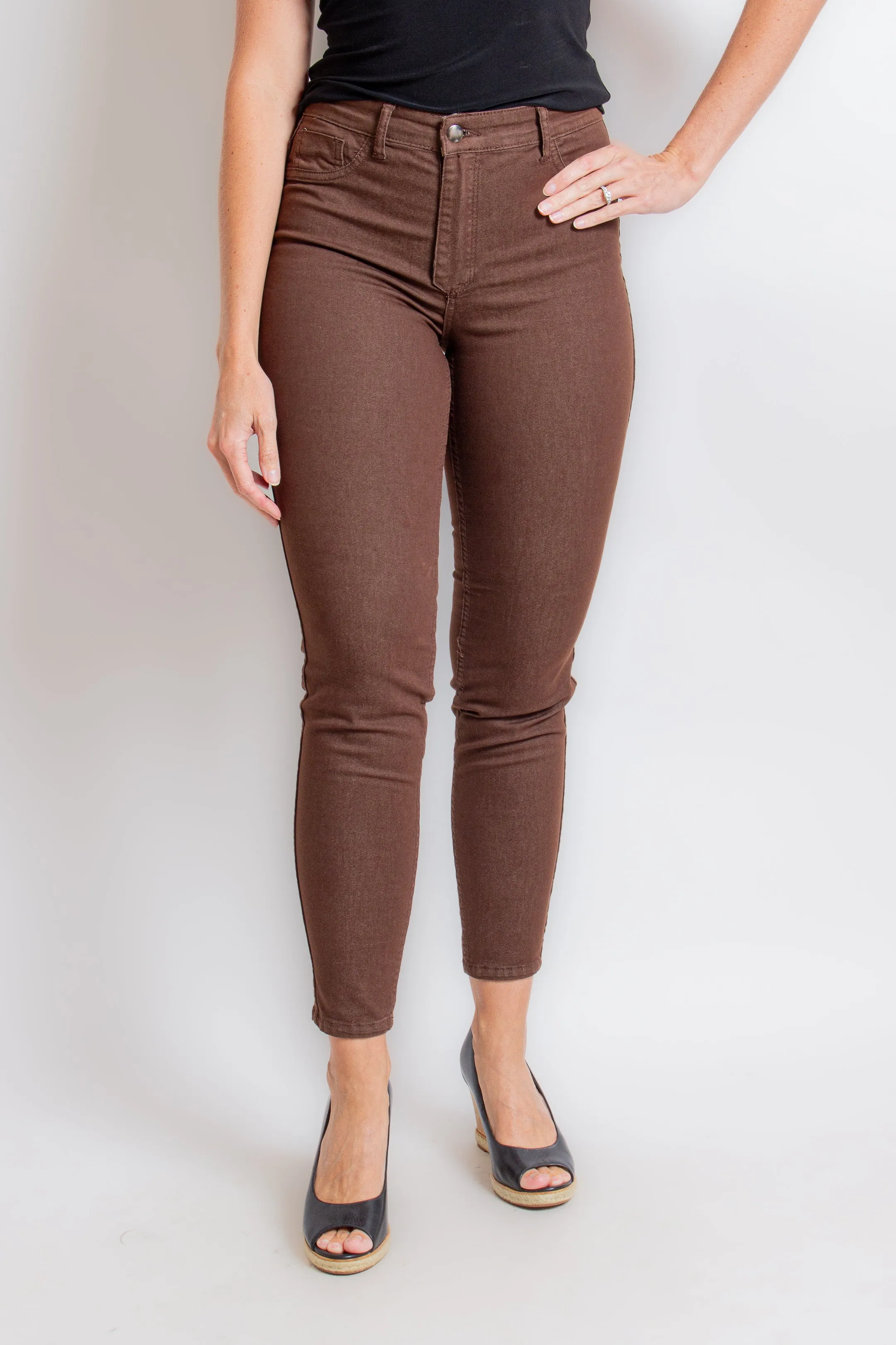 Green & Brown Floral Reversible Skinny Jeans