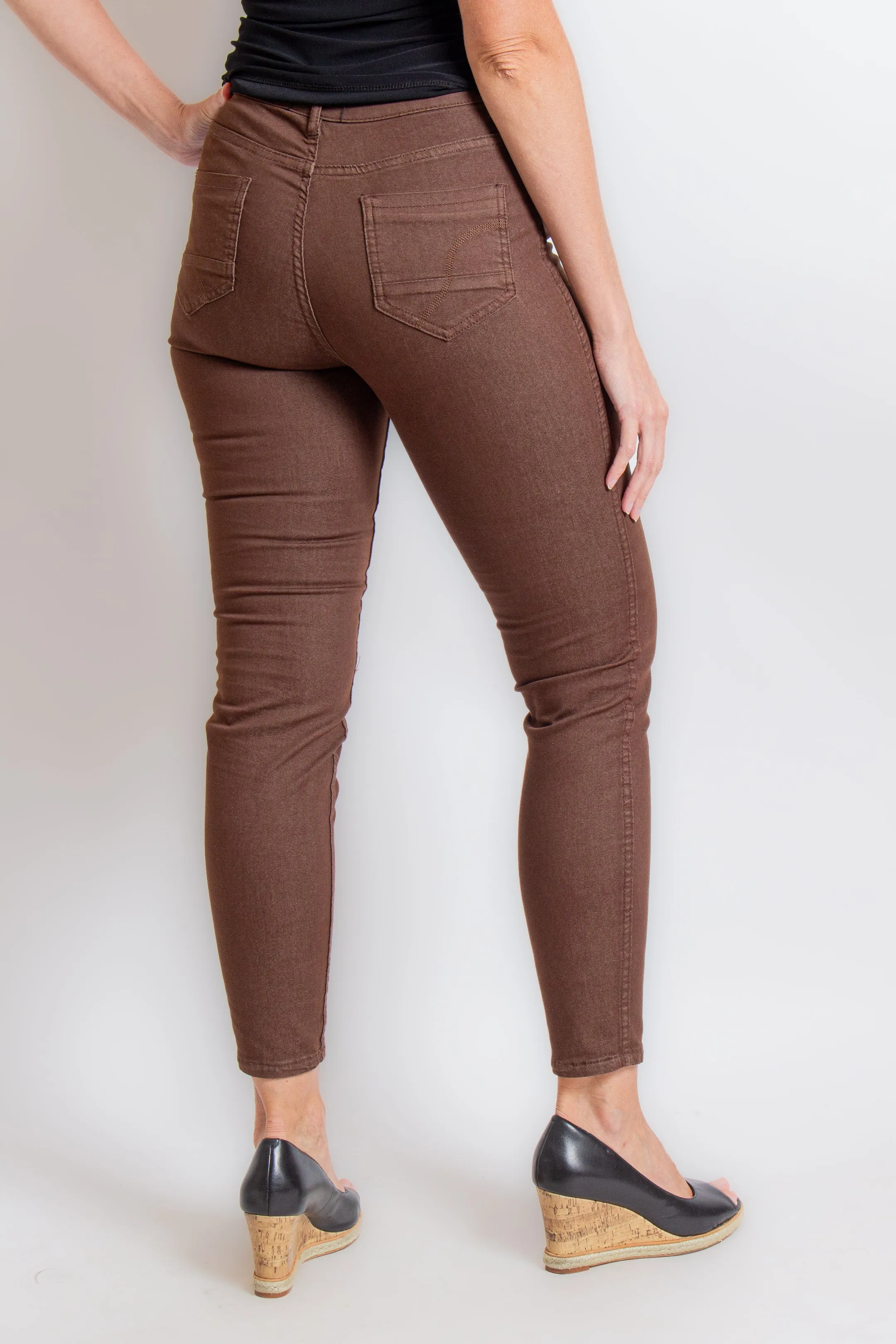 Green & Brown Floral Reversible Skinny Jeans