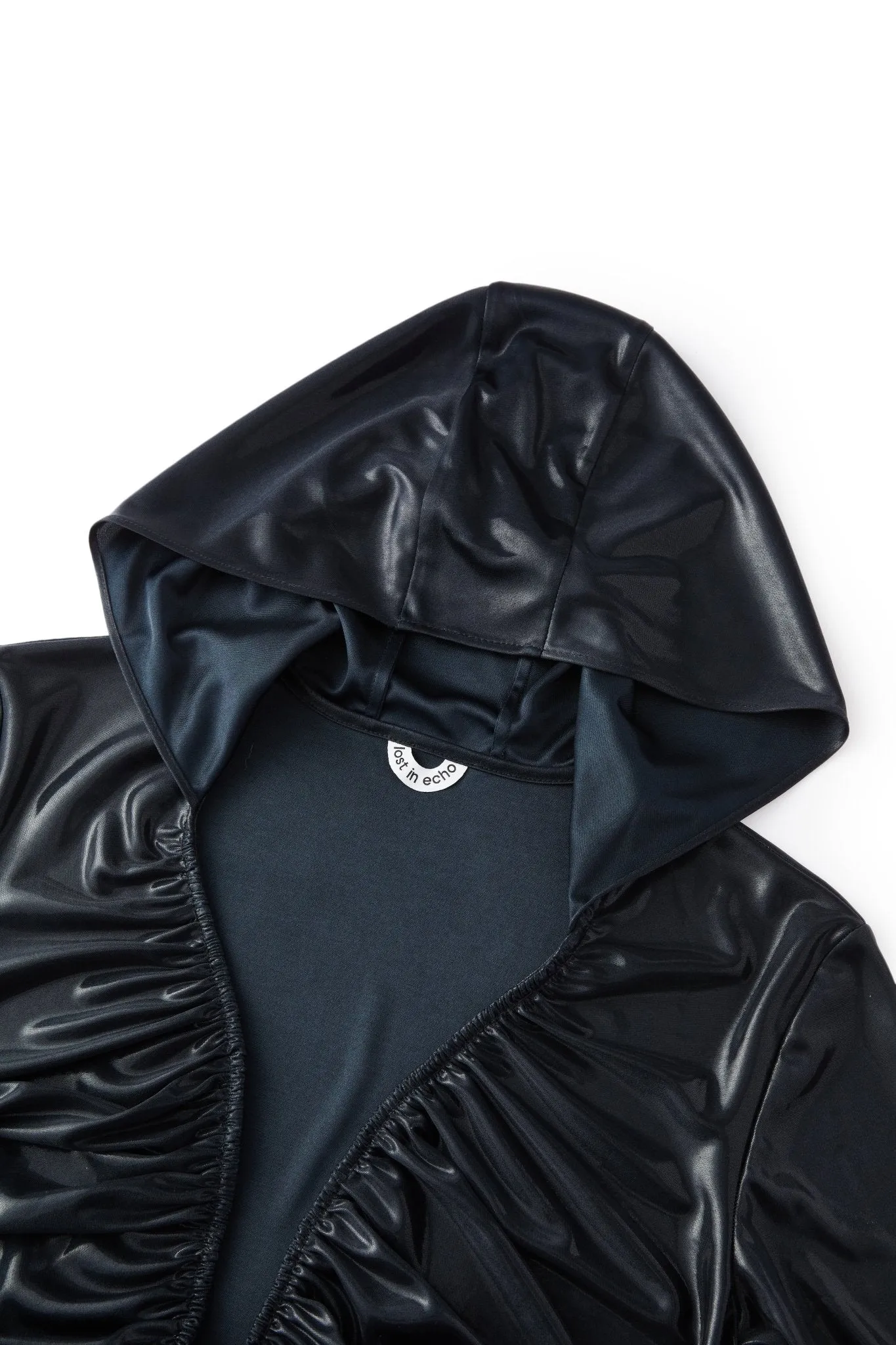 Hooded Fitted Pleated Dress