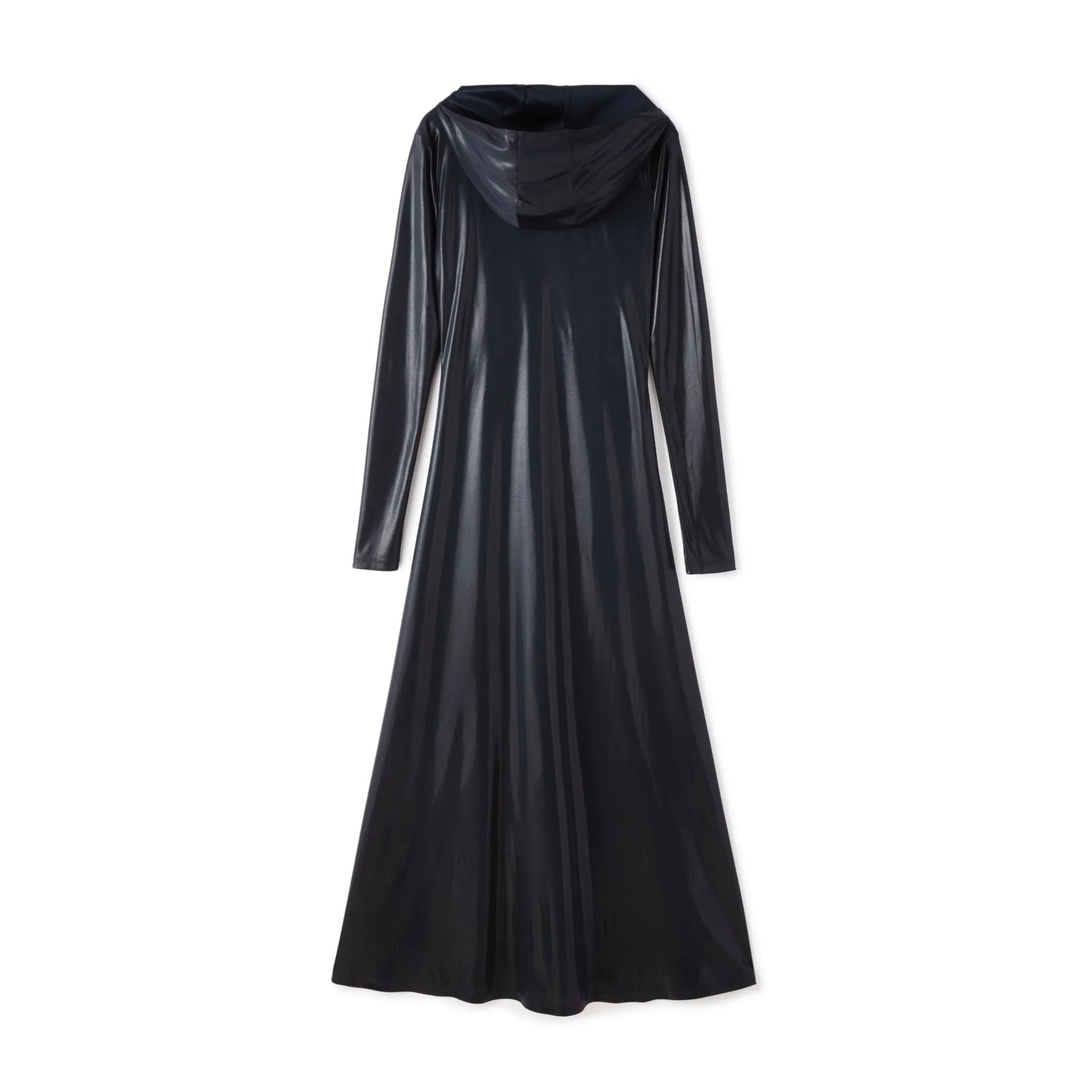 Hooded Fitted Pleated Dress