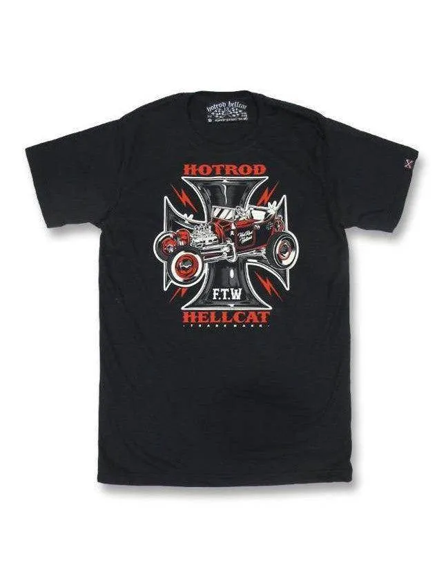HOTROD HELLCAT MENS TSHIRT FTW IRON CROSS