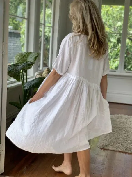 Irregular Shape Round Neck Mini Dress