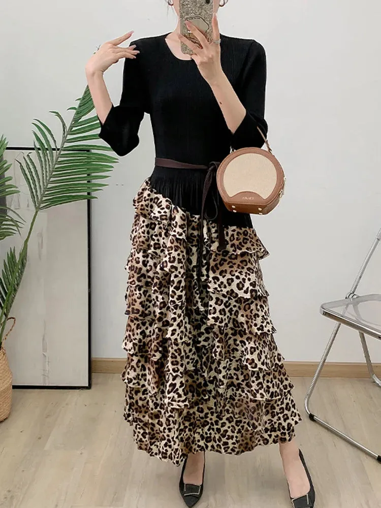Japanese Pleated Plissé Ruffle Dress