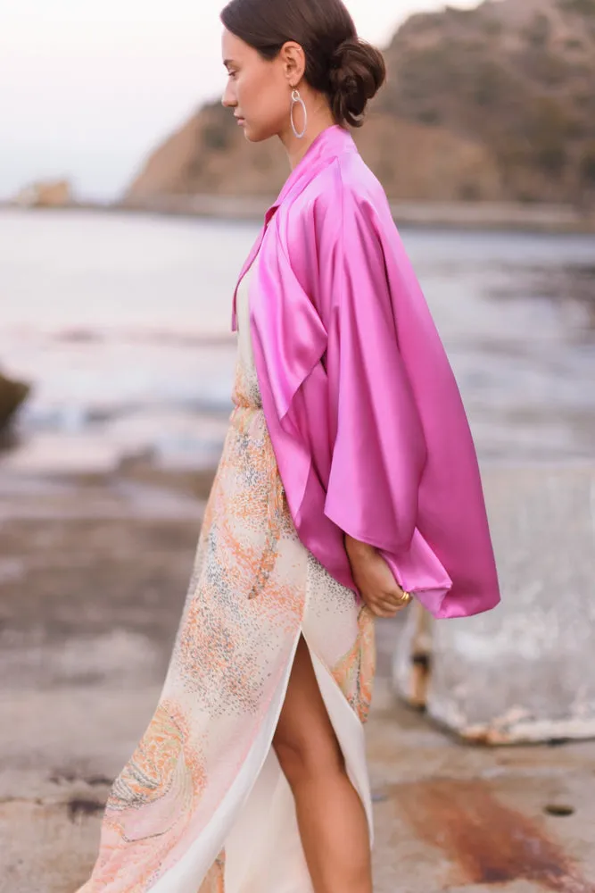Kimono Reversible Silk - Bodacious Tulip
