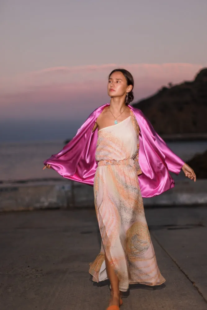 Kimono Reversible Silk - Bodacious Tulip