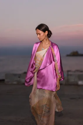Kimono Reversible Silk - Bodacious Tulip
