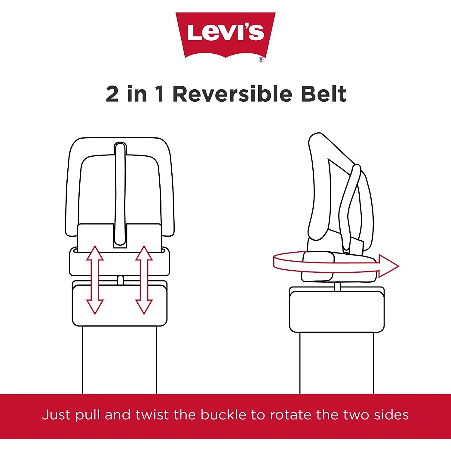 Levi's Men's Reversible Casual Jeans Belt | Black/Tan