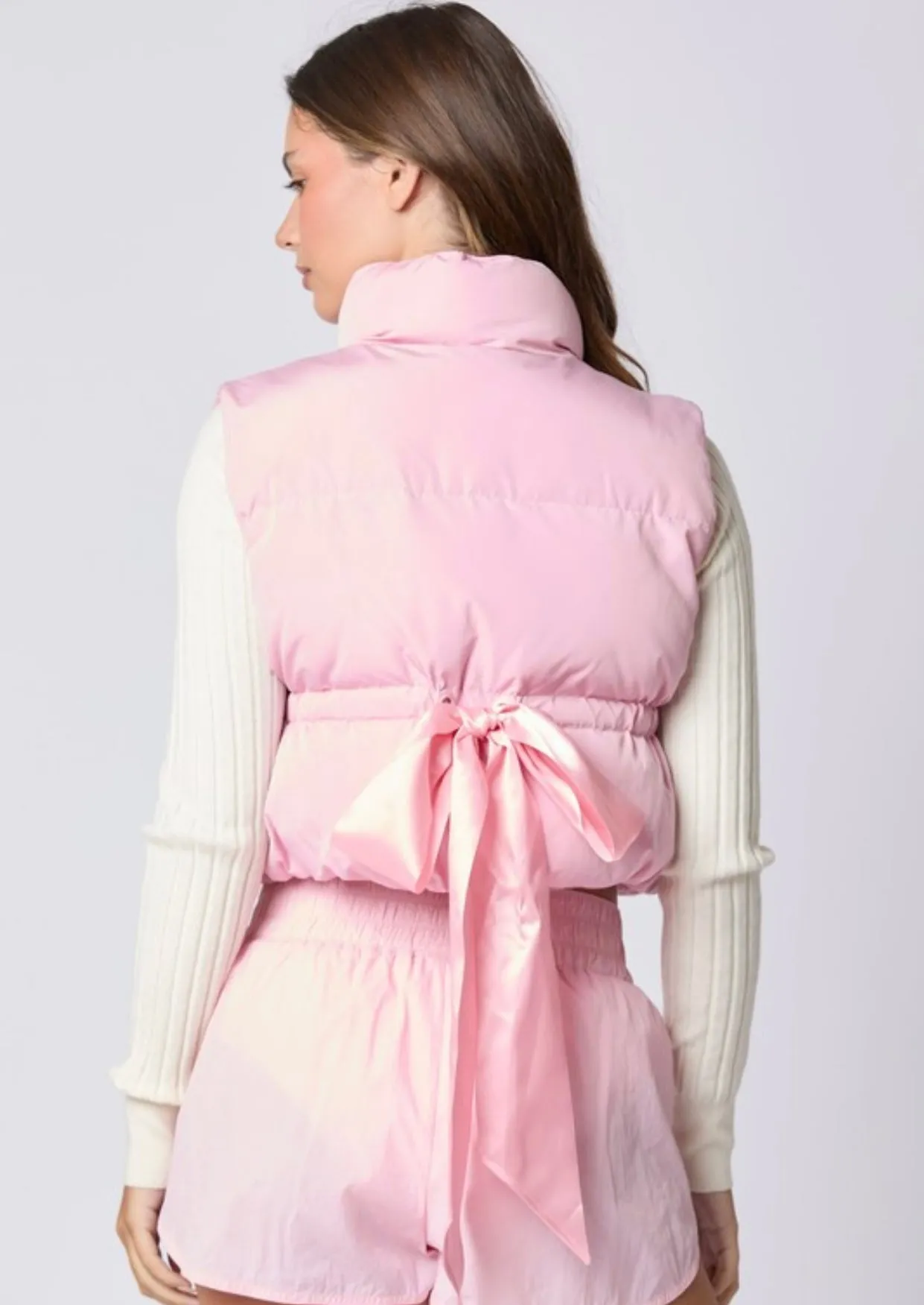Love Me So Bow Puffer Vest