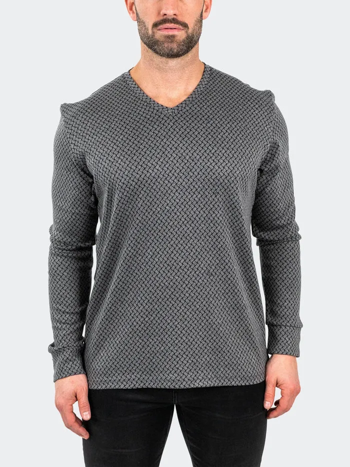 Maceoo Stretch Tshirts | V-Neck EdisonWeaves Grey