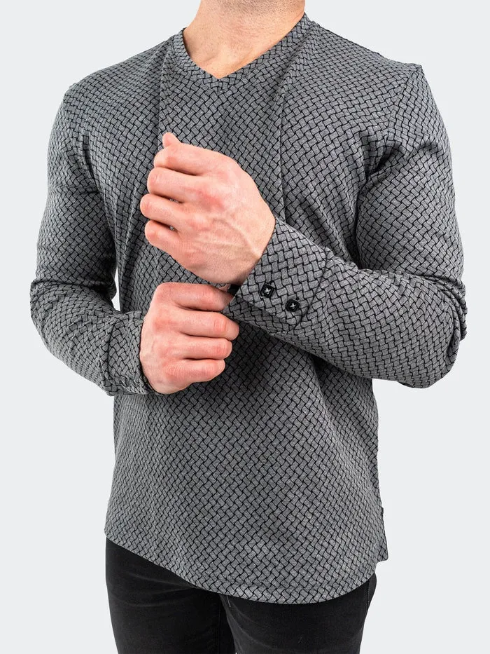 Maceoo Stretch Tshirts | V-Neck EdisonWeaves Grey