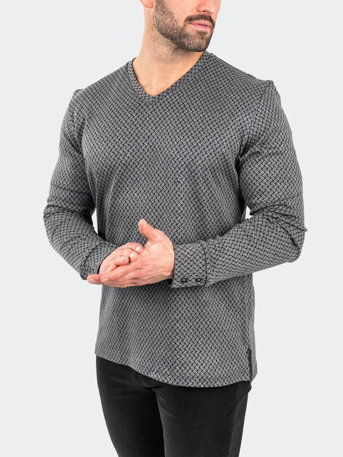Maceoo Stretch Tshirts | V-Neck EdisonWeaves Grey