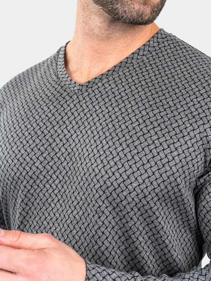 Maceoo Stretch Tshirts | V-Neck EdisonWeaves Grey