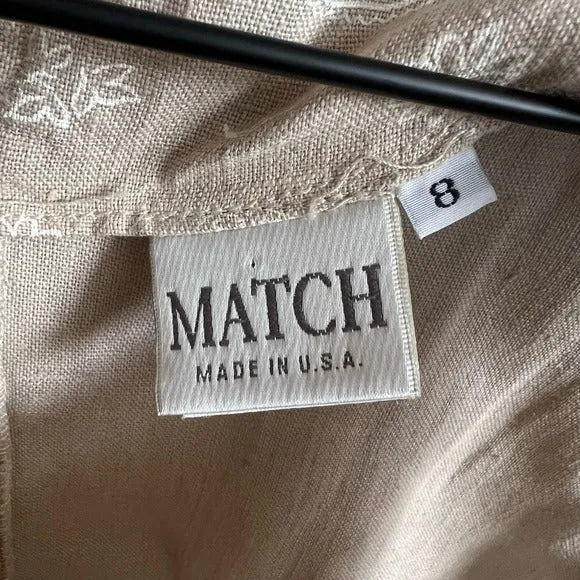 Match Vintage Paisley Print Linen Dress