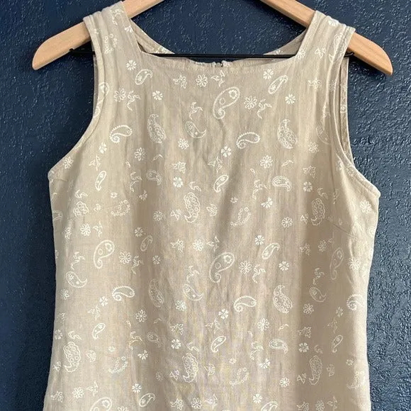 Match Vintage Paisley Print Linen Dress