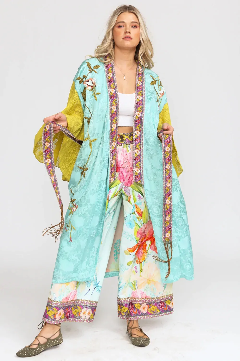 My Beauty Topper Reversible Embroidered Kimono in Two Colors
