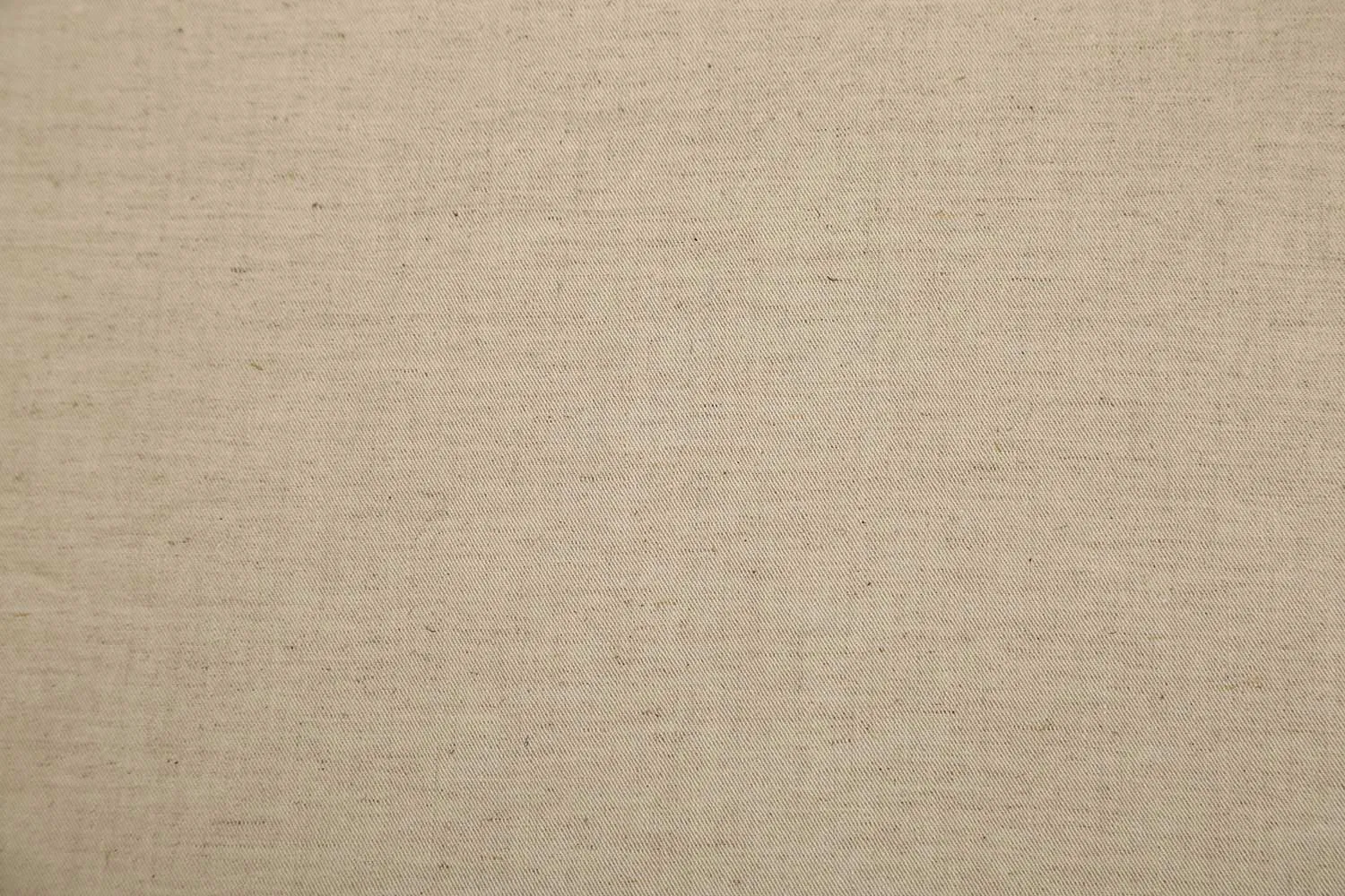 Natural Beige Plain Cotton Linen Twill Fabric