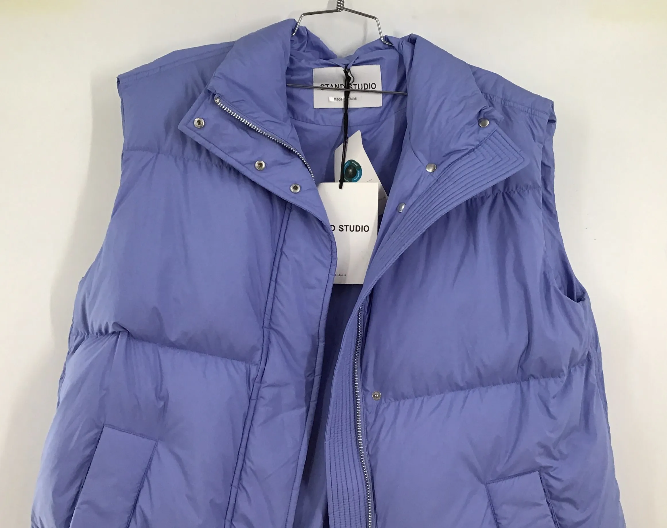 NWT Stand Studio Women's Blue Bell Zola Puffer Vest - Size 36
