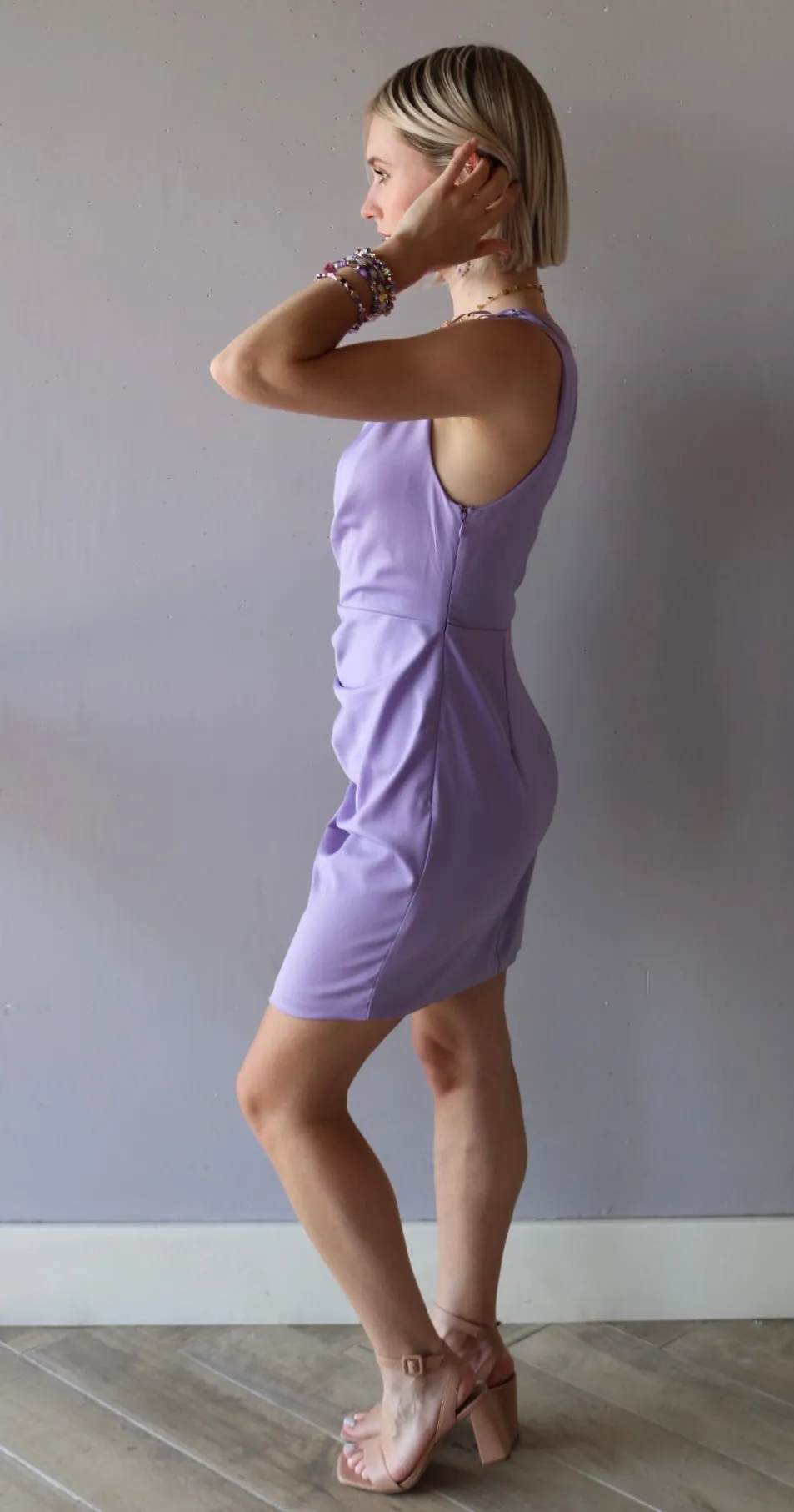 One Shoulder SISTERHOOD Pleated Dress