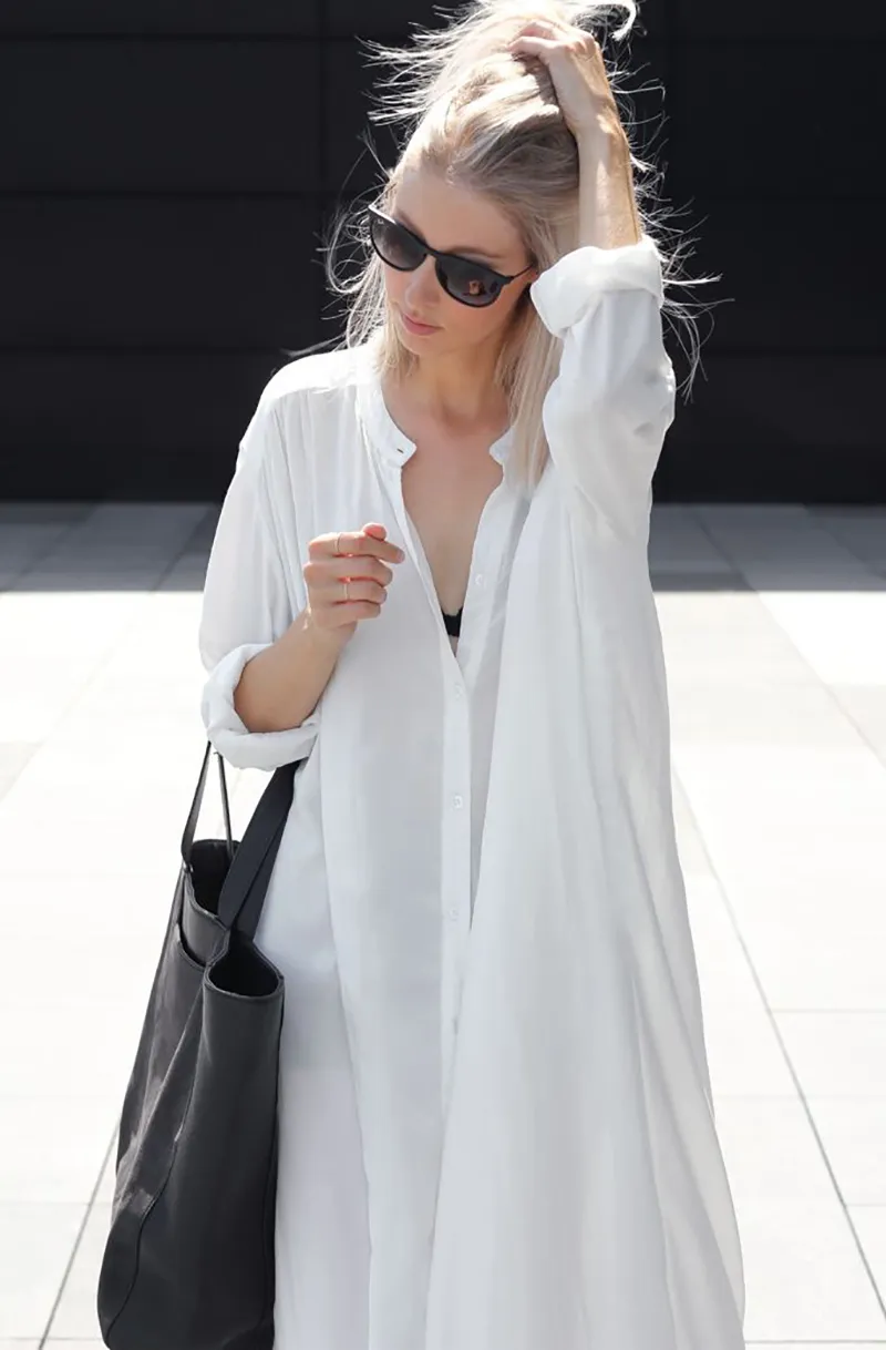 Oversize Side Slit Stylish Shirt Dress