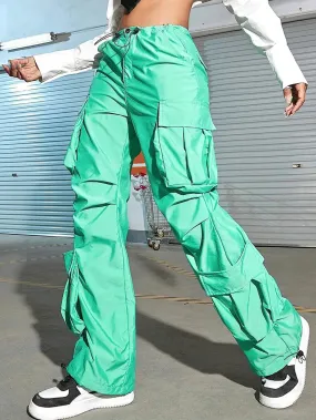 Plain High Waist Cargo Pants