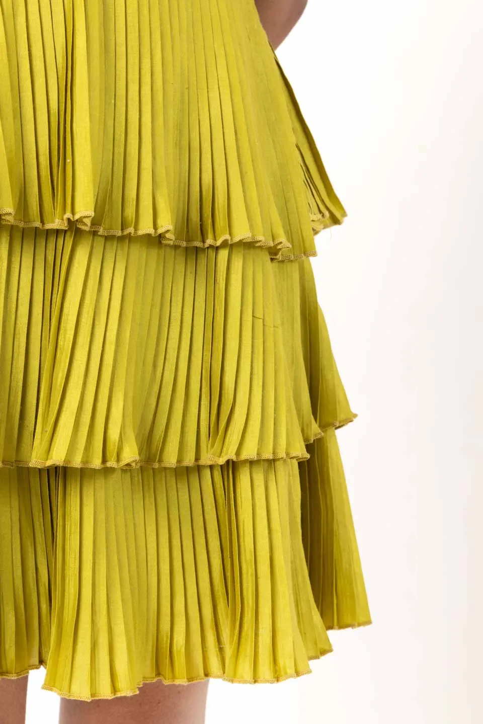 Pleats please party dress green
