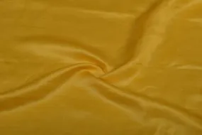 Precut 2 Metres Bright Yellow Plain  Linen Blend Satin Fabric