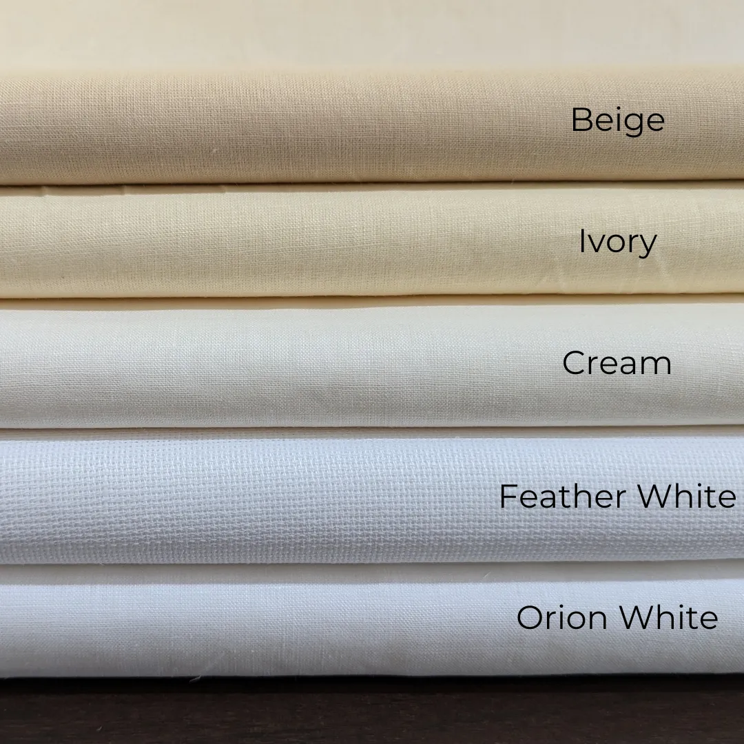 Pure Linen Fabrics in Natural, White Colors by the meter