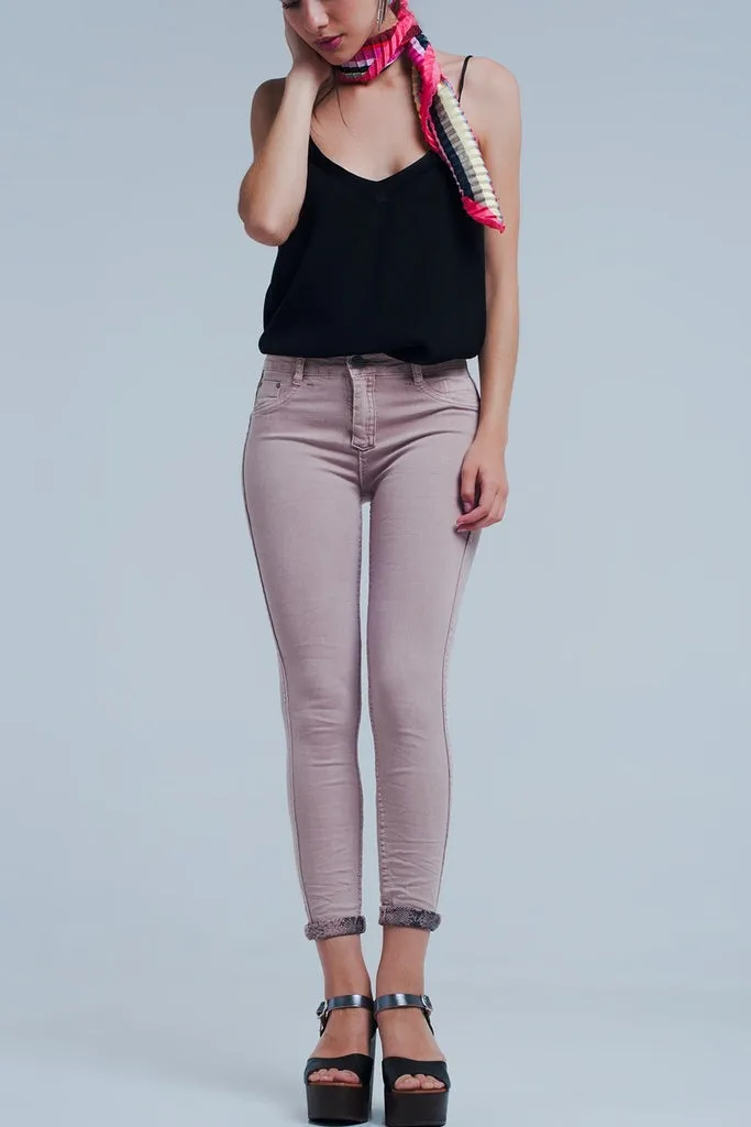 Q2 - Original Reversible Animal Print Pink Jeans