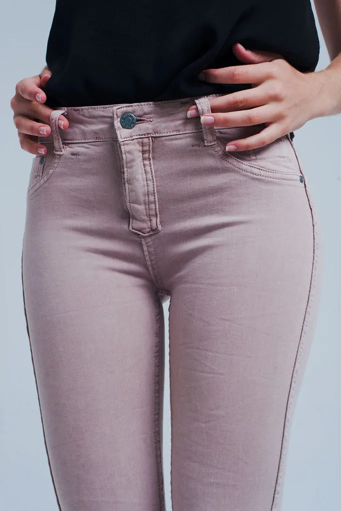 Q2 - Original Reversible Animal Print Pink Jeans