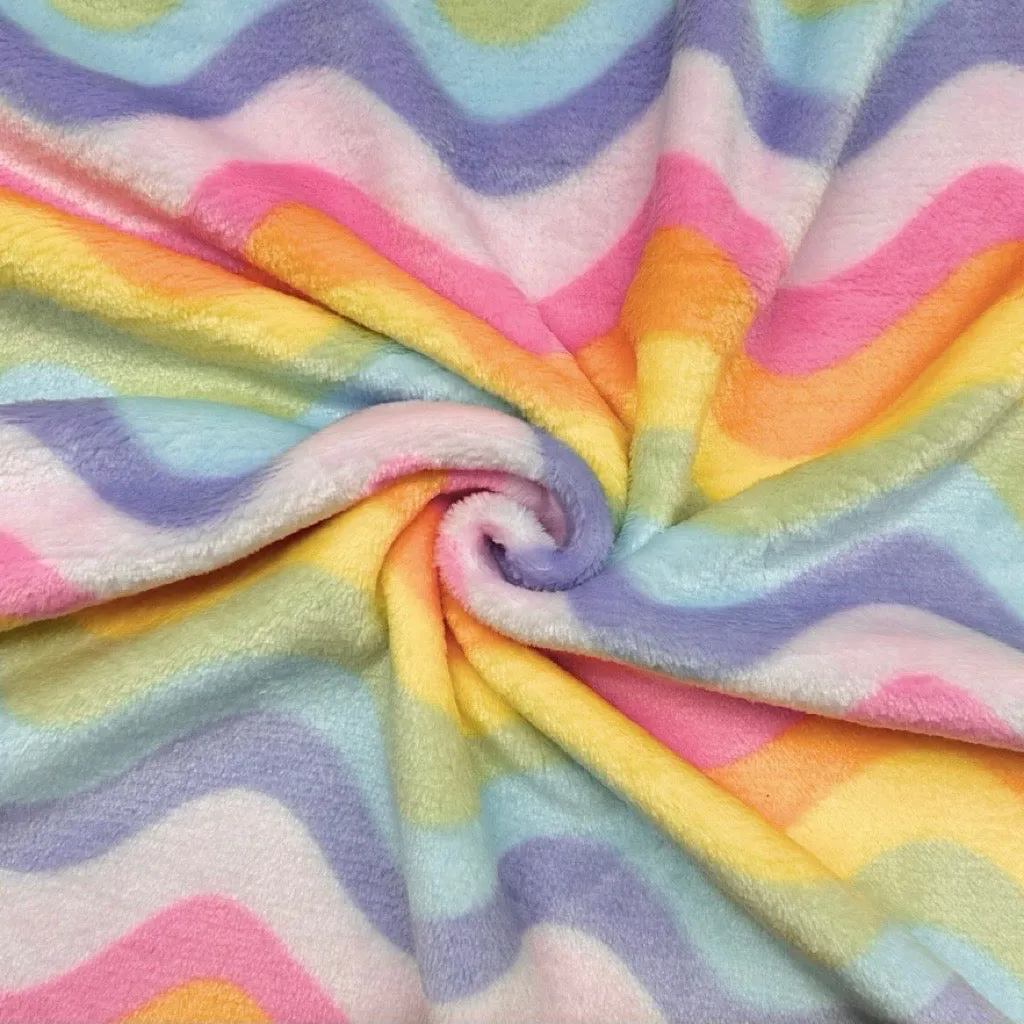 Rainbow Waves Cuddle Fleece Fabric