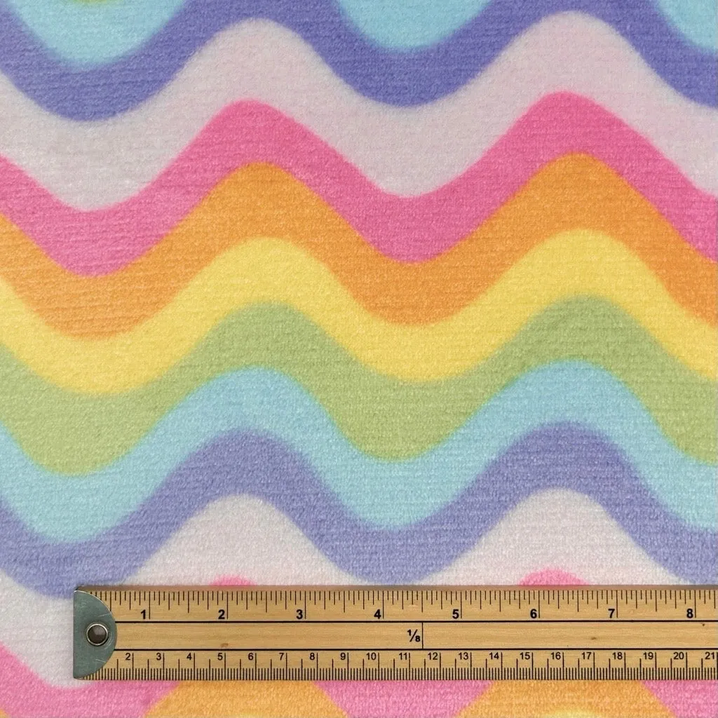 Rainbow Waves Cuddle Fleece Fabric