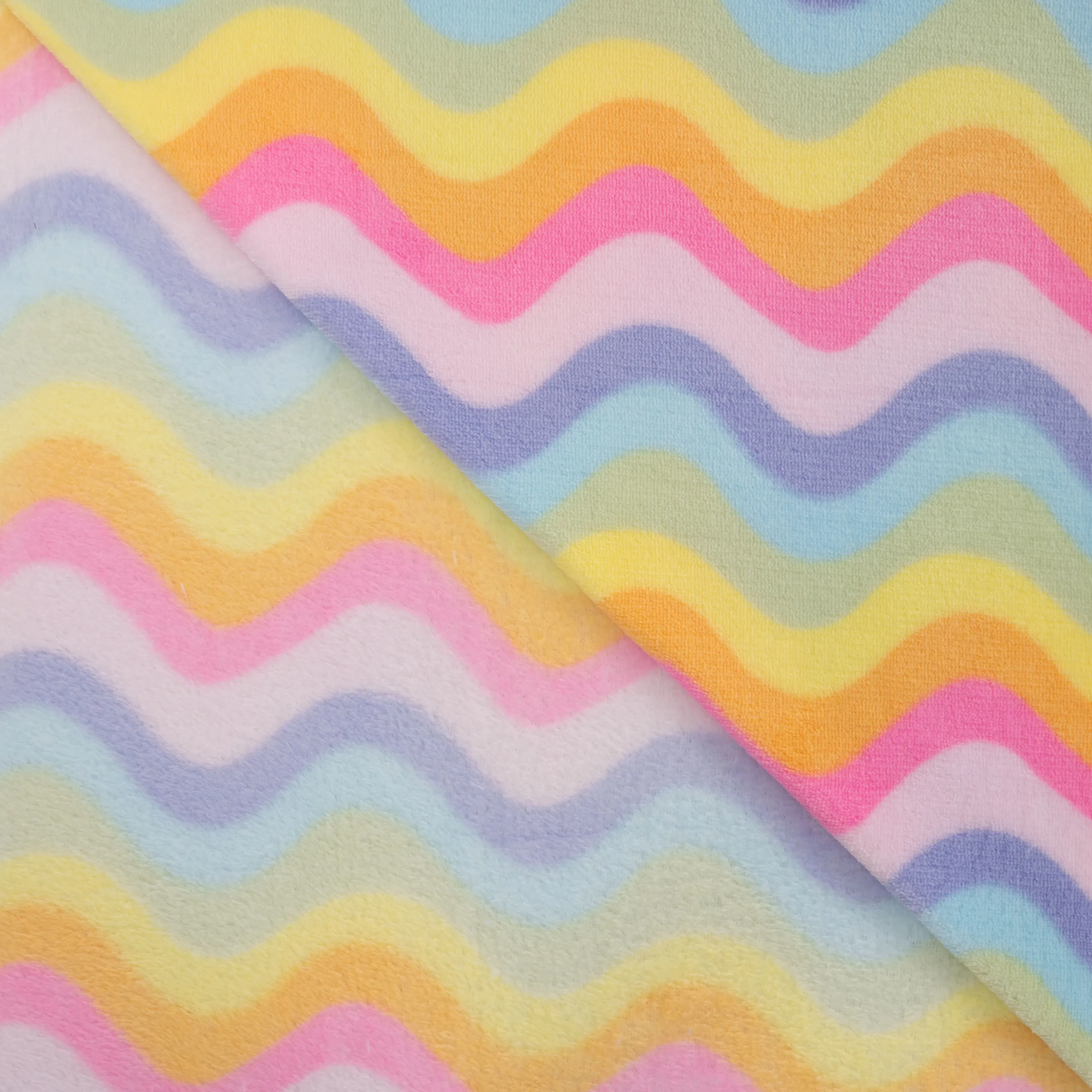 Rainbow Waves Cuddle Fleece Fabric