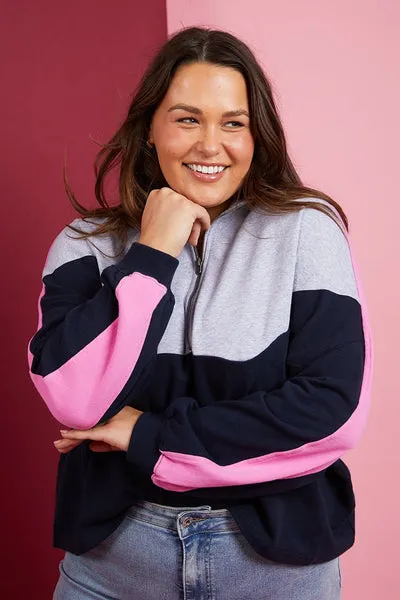 REBEL ZIP NECK FLEECE