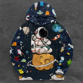 Retro Fashion Astronaut Plush Hoodie