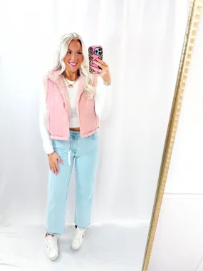 REVERSIBLE Pink Teddy Vest