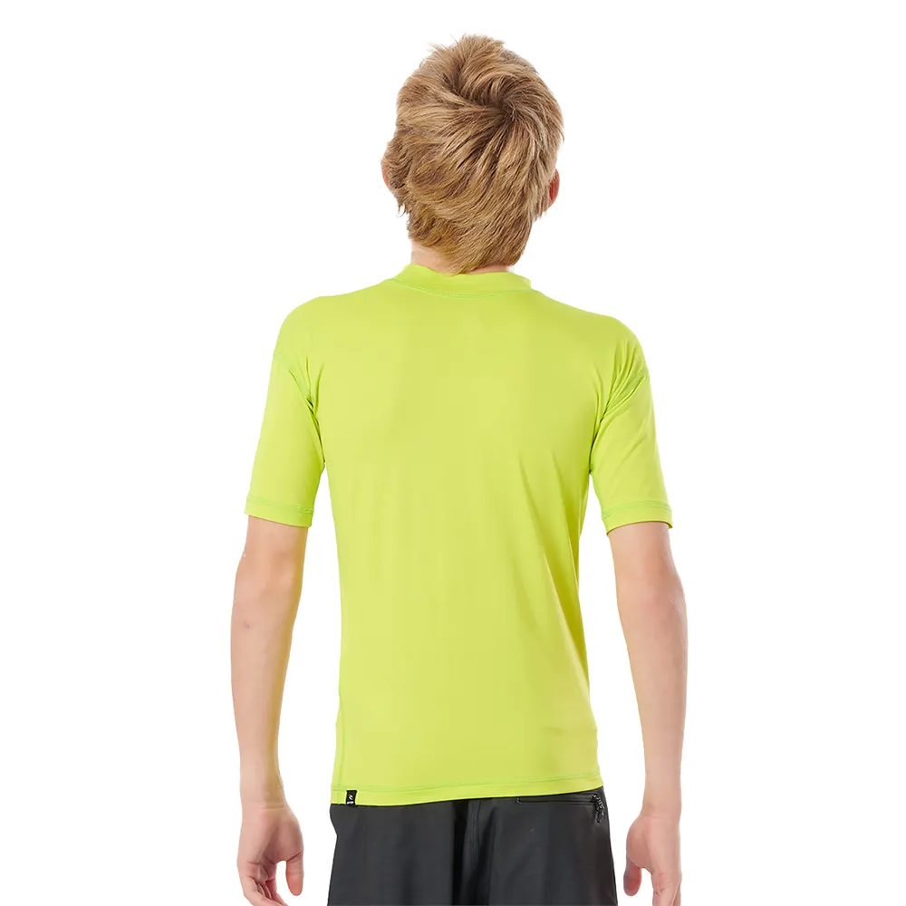 Rip Curl Boys Corp S/S Rash Vest - Lime
