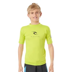Rip Curl Boys Corp S/S Rash Vest - Lime