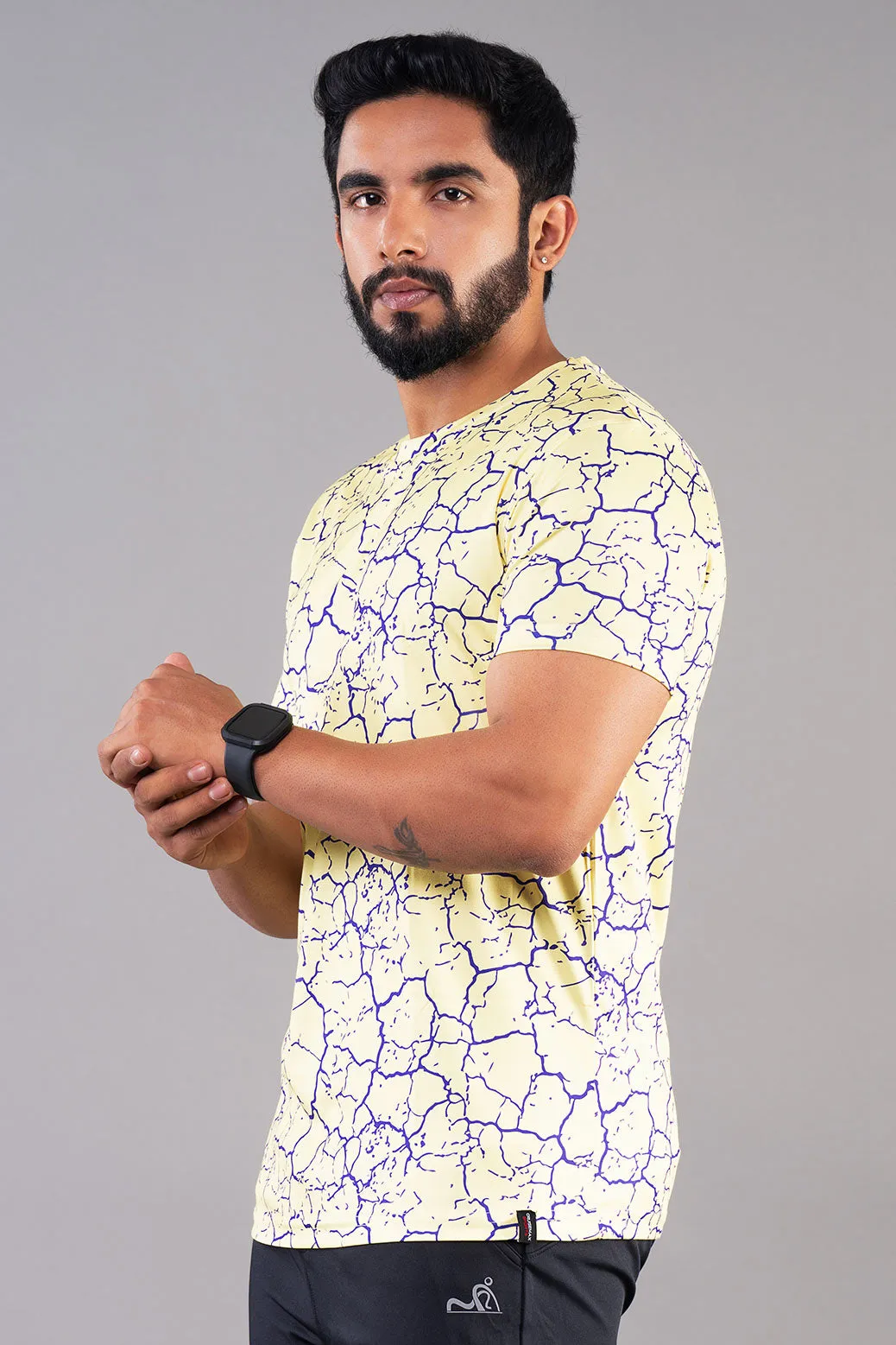 RUDESTYLE MARBEL PRINTED SLIM FIT T-SHIRT - YELLOW (D)