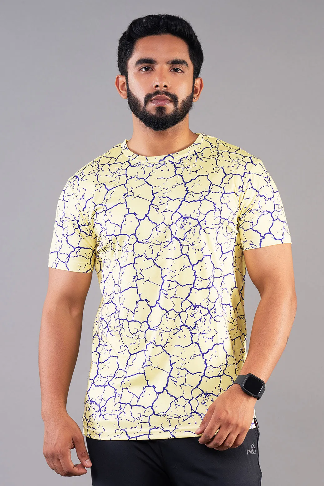 RUDESTYLE MARBEL PRINTED SLIM FIT T-SHIRT - YELLOW (D)