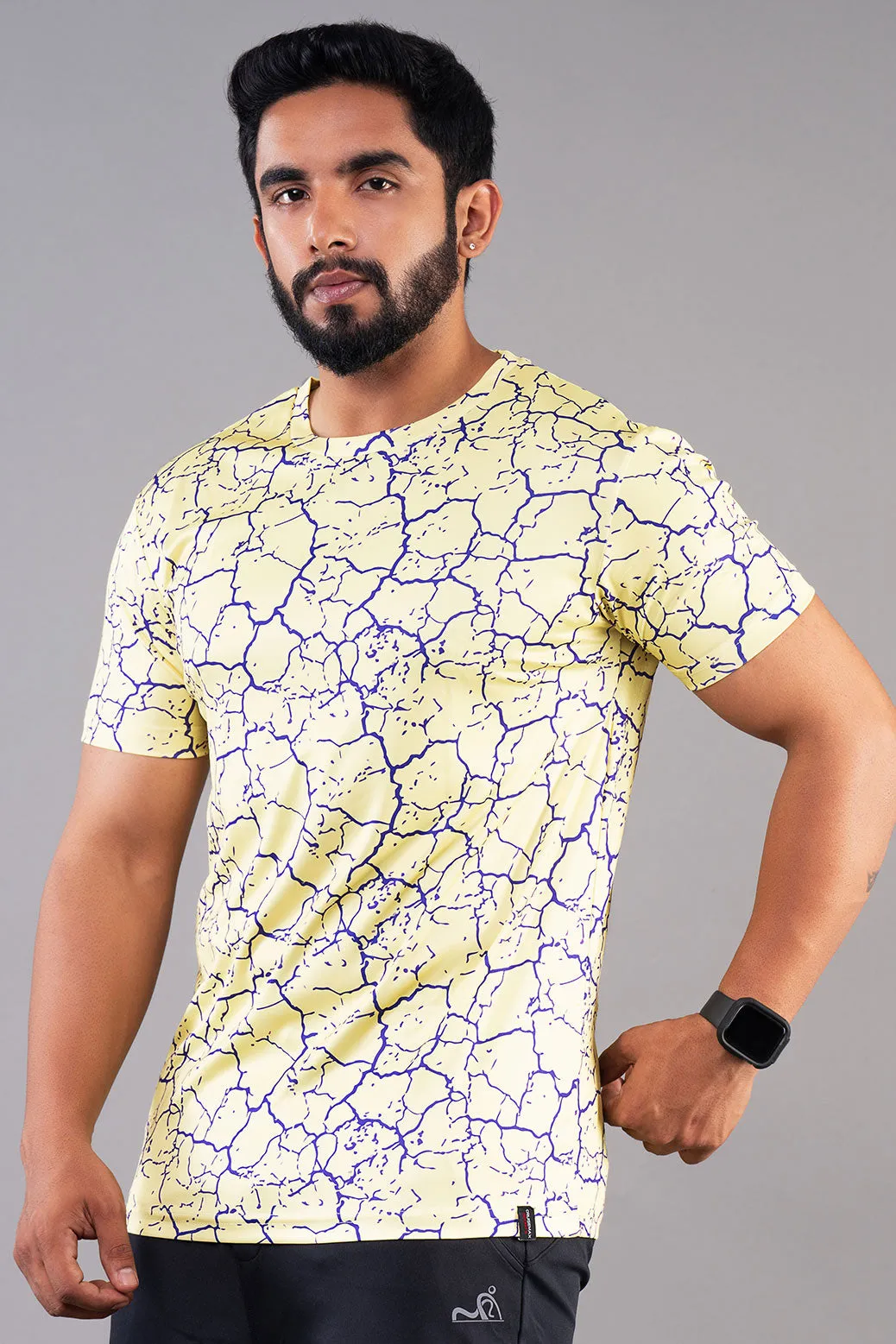 RUDESTYLE MARBEL PRINTED SLIM FIT T-SHIRT - YELLOW (D)