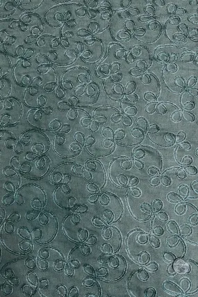 Sage Green Embroidered Silk Linen MEMT-020-010