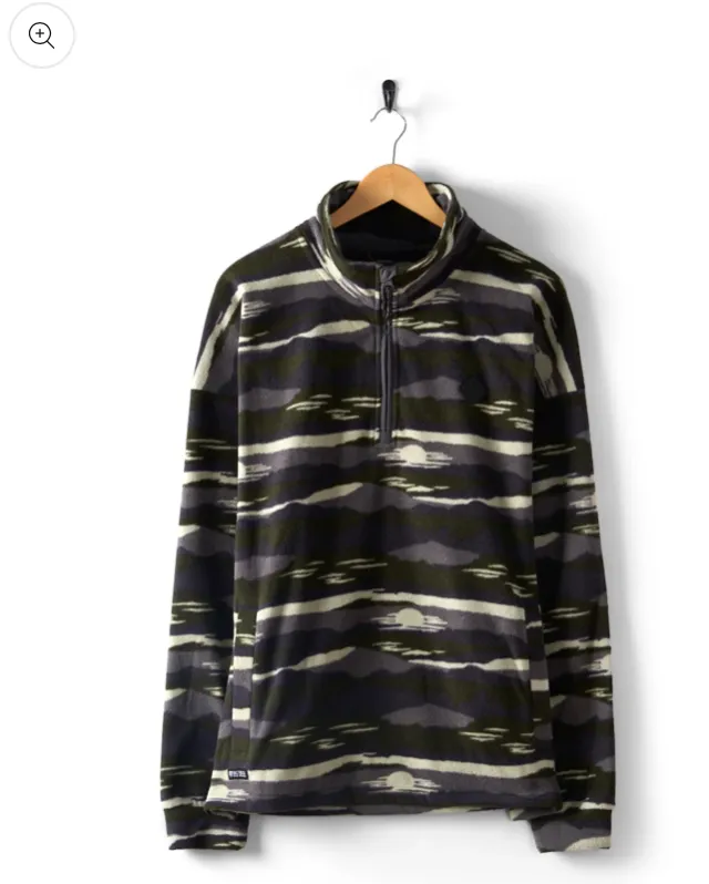 SALTROCK Hawker - Mens 1/4 Oversized Fleece - Green