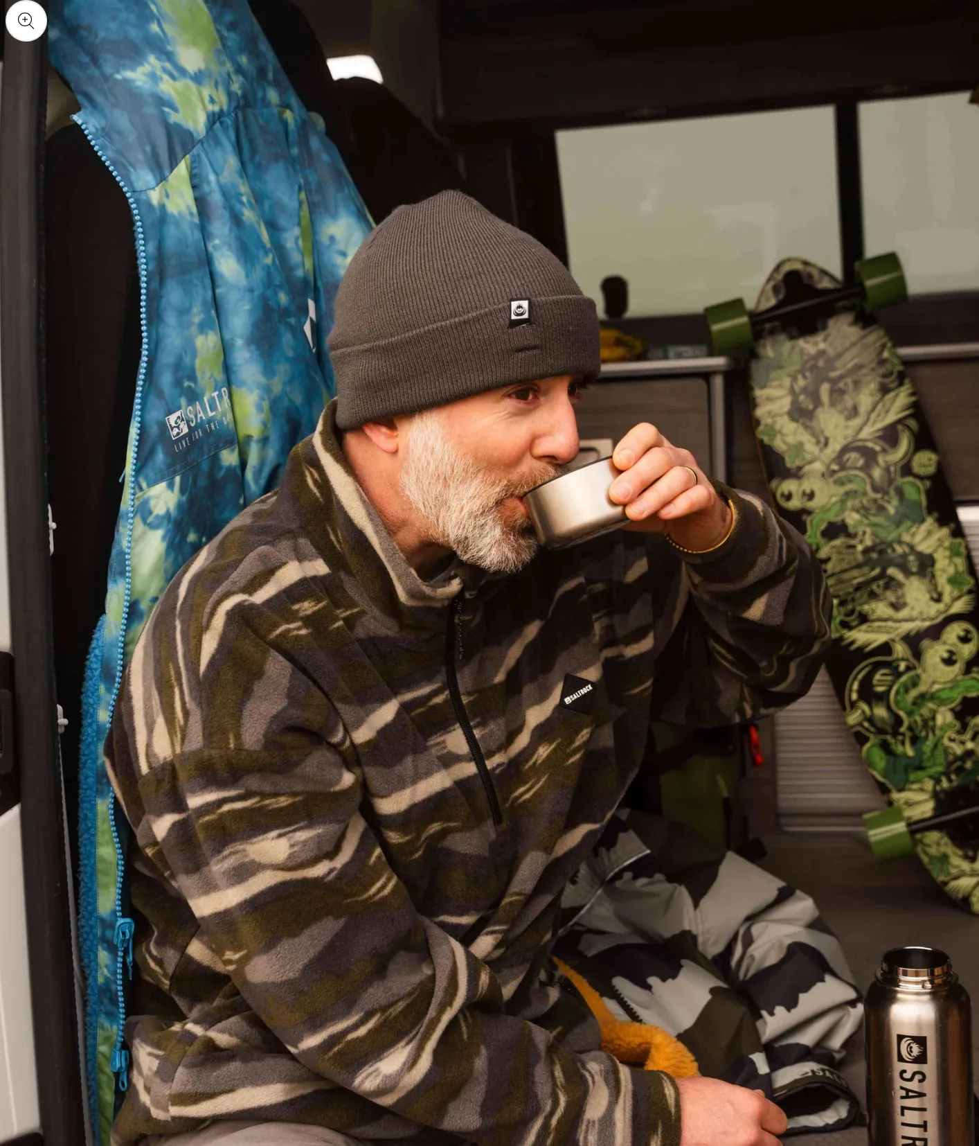 SALTROCK Hawker - Mens 1/4 Oversized Fleece - Green