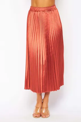 Satin Pleated Skirt
