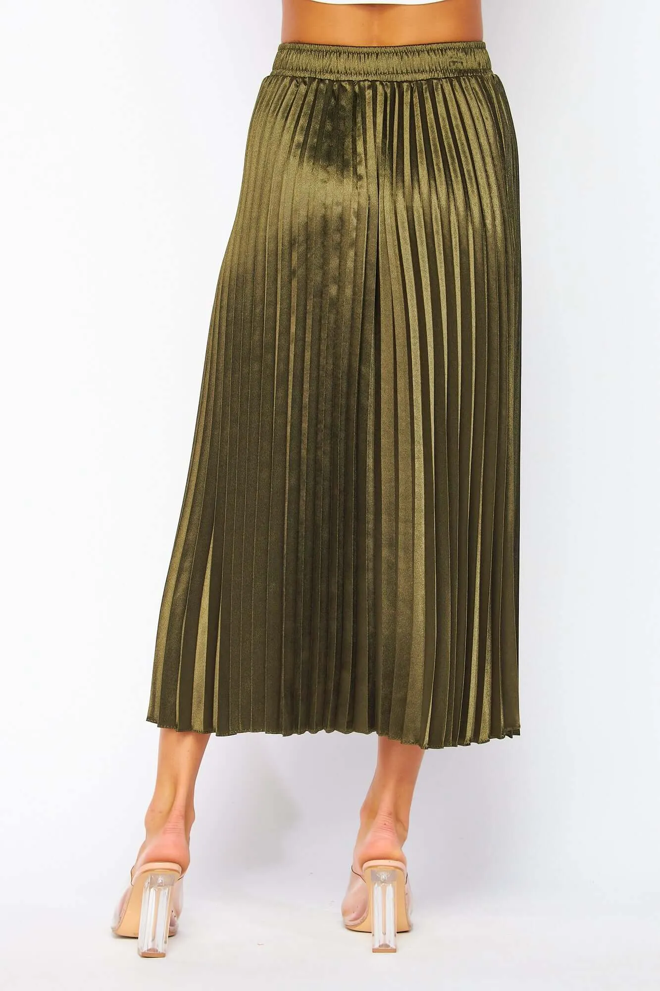 Satin Pleated Skirt