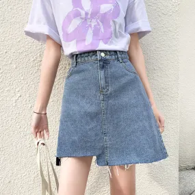 Sexy Denim High Waist A Line Mini Skirts