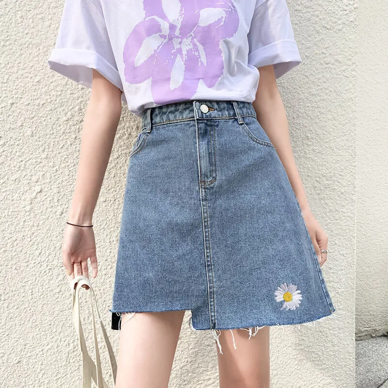 Sexy Denim High Waist A Line Mini Skirts