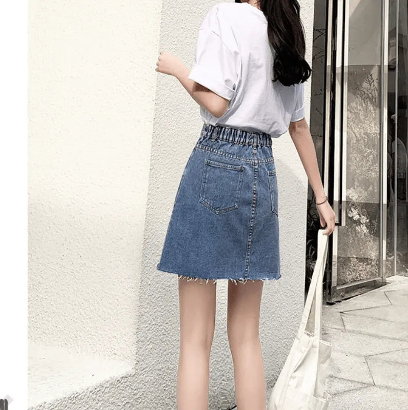 Sexy Denim High Waist A Line Mini Skirts