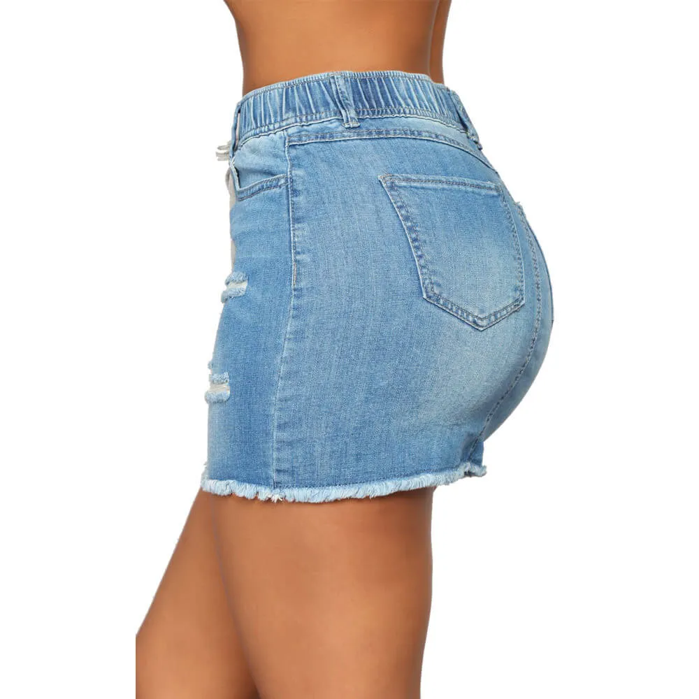 Sexy Denim High Waist Bodycon Strap Mini Skirts